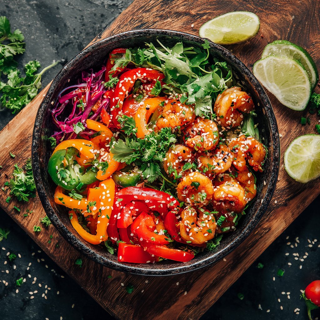 Quick Veggie Shrimp Bowl