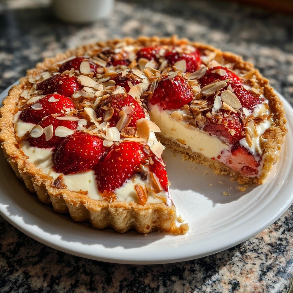 Decadent Strawberry Almond Tart